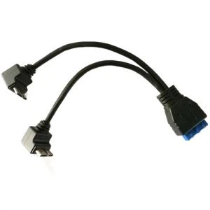 20pin USB 3.0 זכר ליציאה 2 למעלה זווית כבל מיקרו B