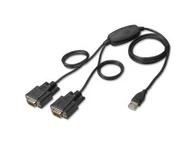 2 יציאות ה-USB RS232 סדרתי ממירה את כבל מתאם כבל DB9 RS232